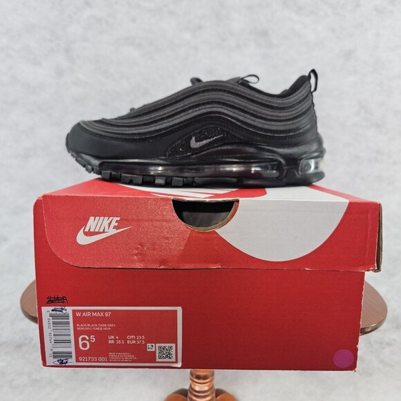 Nike Air Max 97 Triple Black Anthracite‎ Size 6.5 921733-001 Women's NEW - Picture 3 of 11